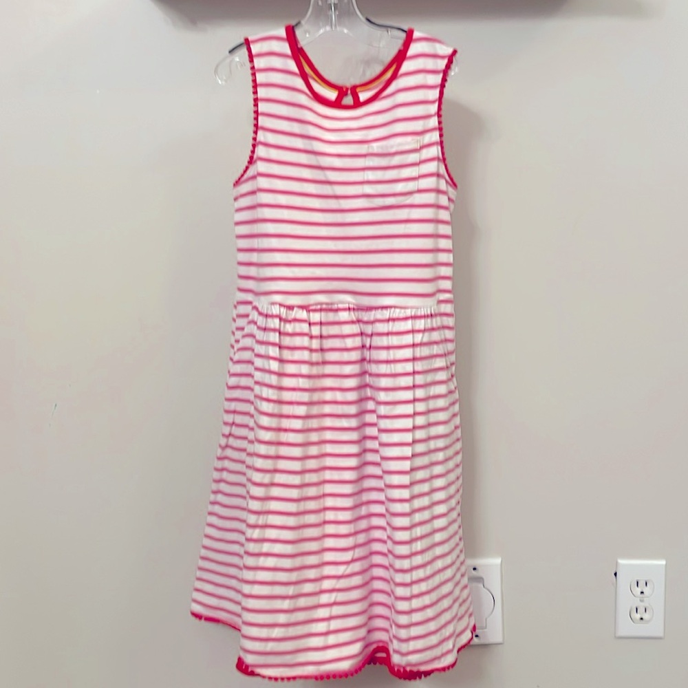 Boden pink striped dress size 9-10